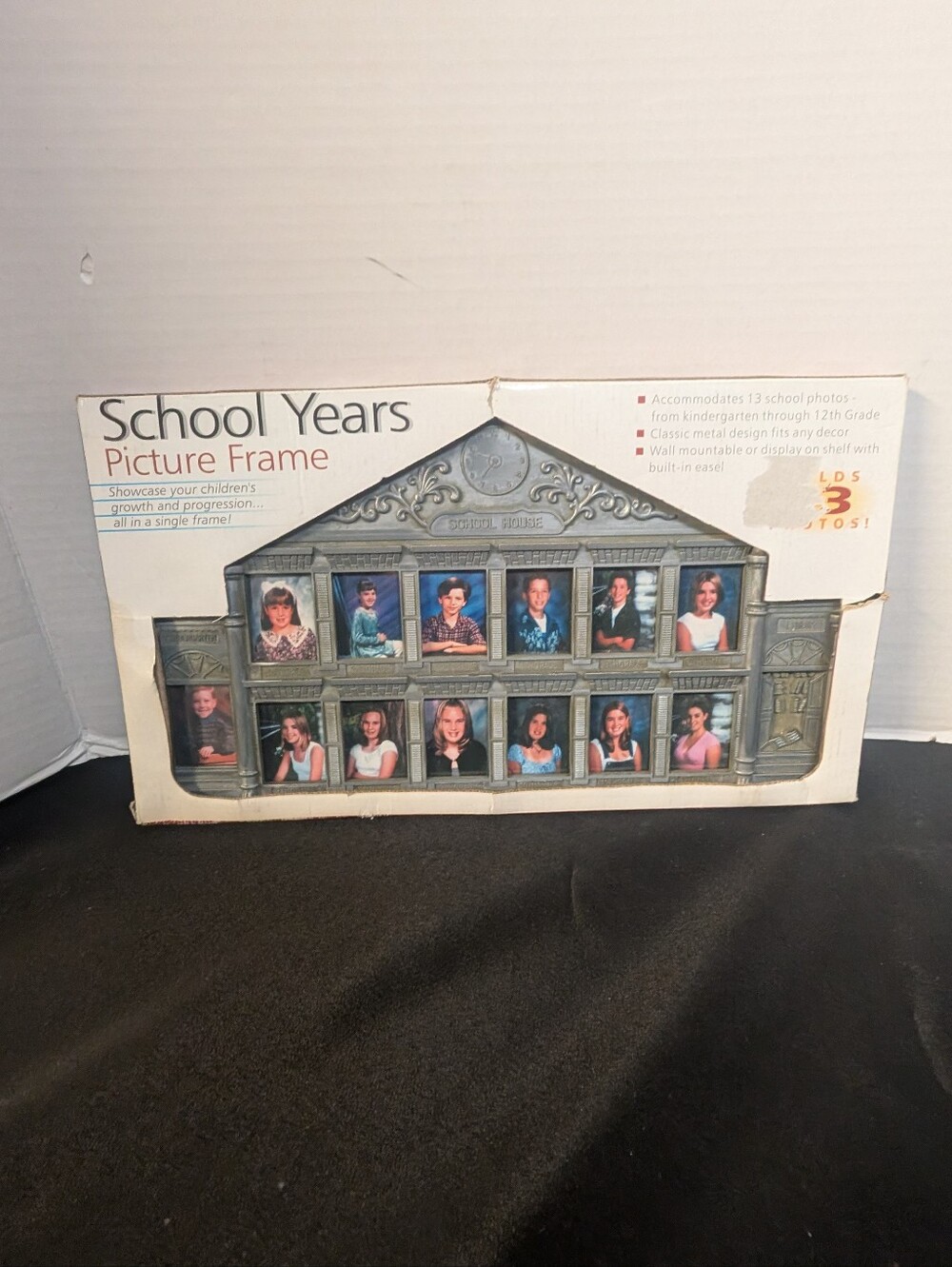 NEW SCHOOL HOUSE METAL SCHOOL YEARS PICTURE FRAME 13 PHOTO FRAMES WALL STANDING